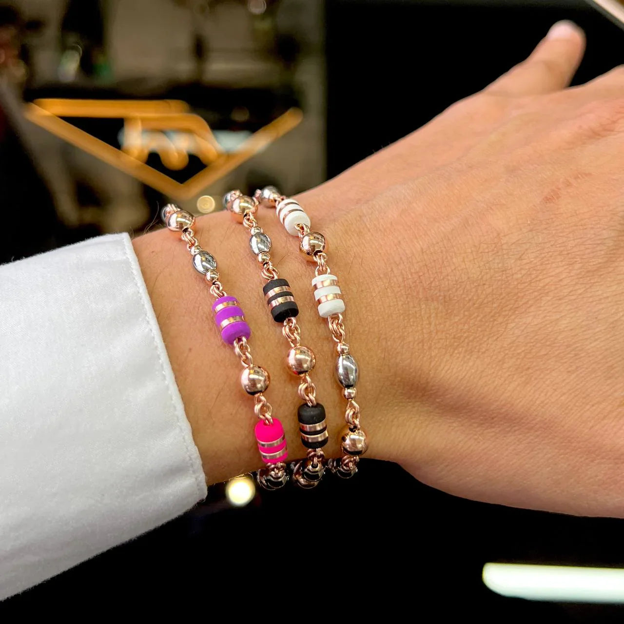 PULSERA ARTESANAL OVALO ROSE DE 20CM ID: 2036312